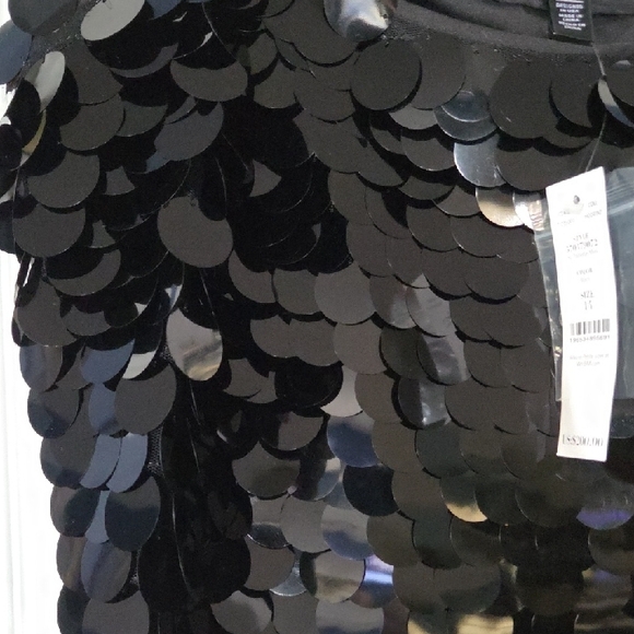 White House Black Market Black and Silver Sequin Mini Dress - Picture 2 of 7